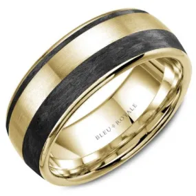 14K Gold & Carbon Fiber Inlay Band