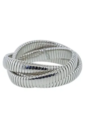 12MM White Gold Three Band Rolling Bracelet