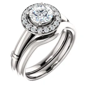 14K White Round Engagement Ring 122177:240:PMB