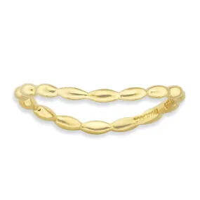 1.5mm Stackable 14K Yellow Gold Plated Silver Curved Rice Band