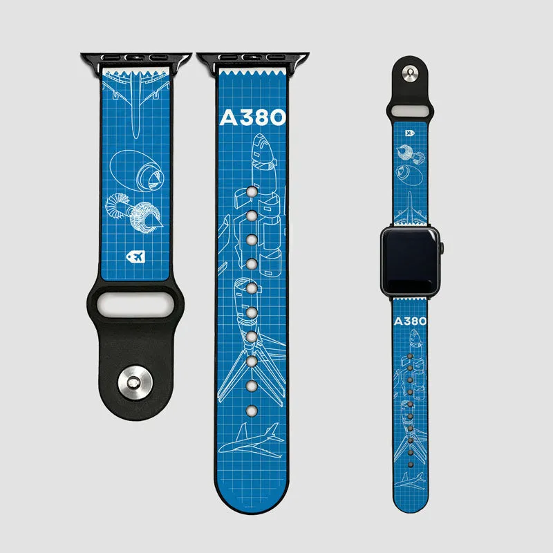 Premium A380 Blueprint-Inspired Apple Watch Band for an Elegant Touch