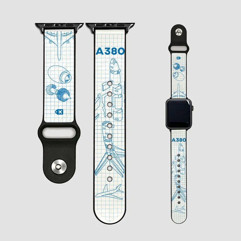 Premium A380 Blueprint-Inspired Apple Watch Band for an Elegant Touch