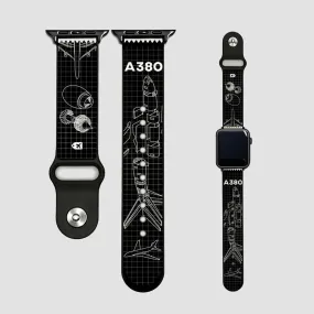 Premium A380 Blueprint-Inspired Apple Watch Band for an Elegant Touch