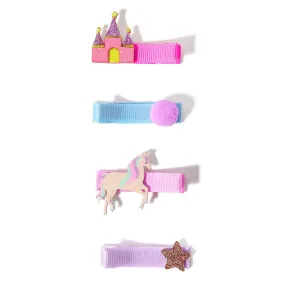 Accessorize London Girl's 4 X Unicorn Multi Salon Clip