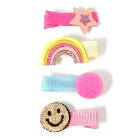 Accessorize London Girl's 4X Smiley Salon Clips