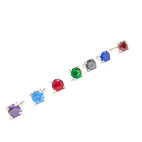 Amy Round Birthstone 4mm Studs