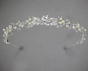 Bridal Headpiece of Crystals and Freshwater Pearls