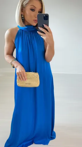 CAROLINA SILKY DRESS - ELECTRIC BLUE