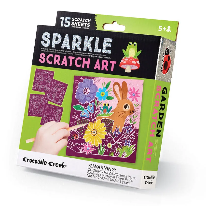 Crocodile Creek Sparkle Scratch Art - Garden