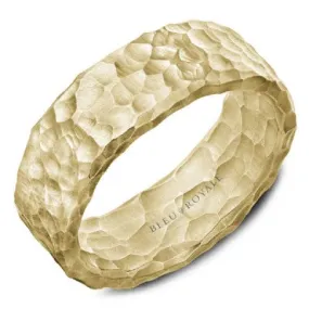 Diamond Cut 14K Gold Hammered Band