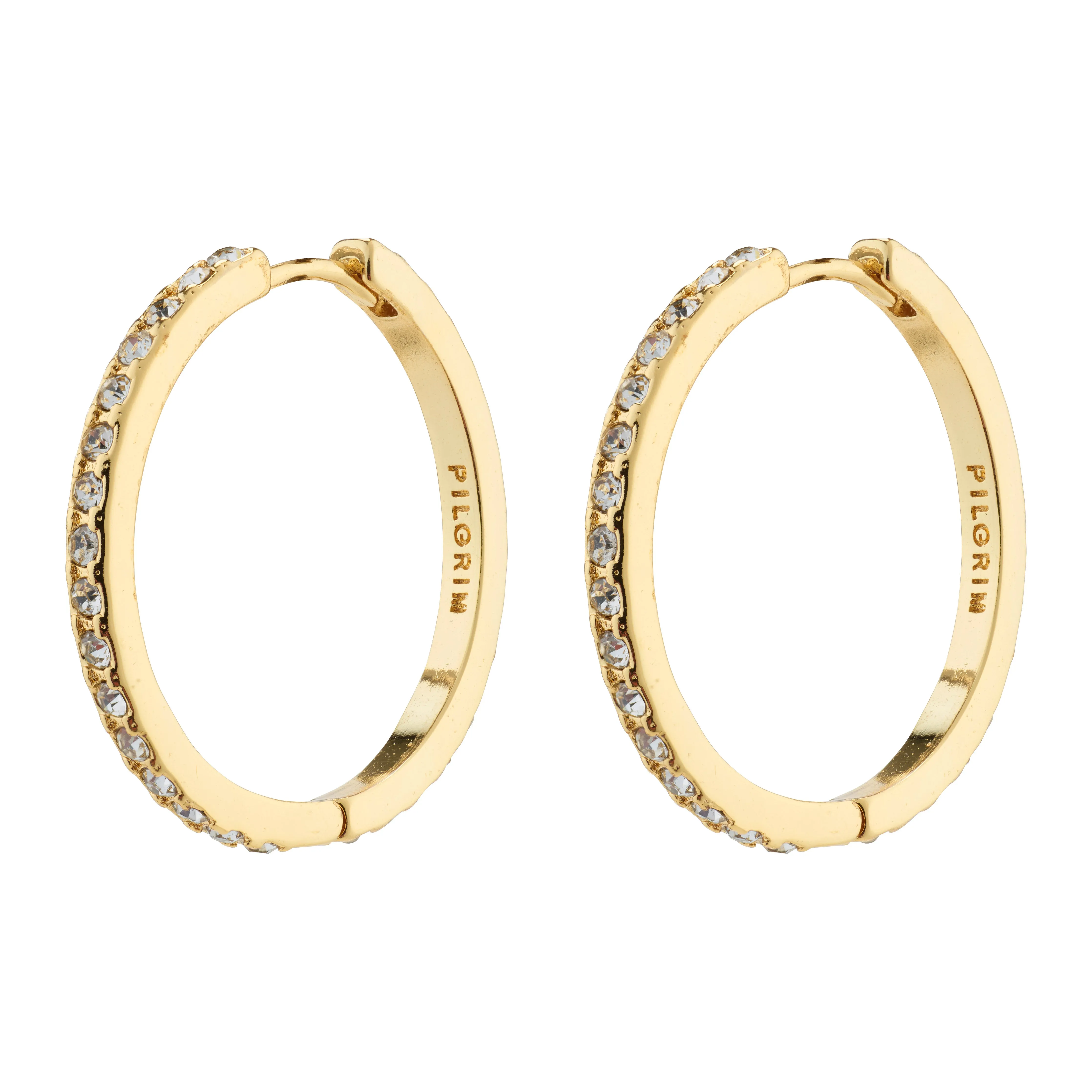 EBNA maxi crystal hoops gold-plated