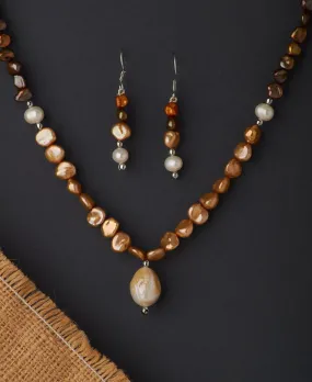 Elegant Dyed Pearl Necklace Set