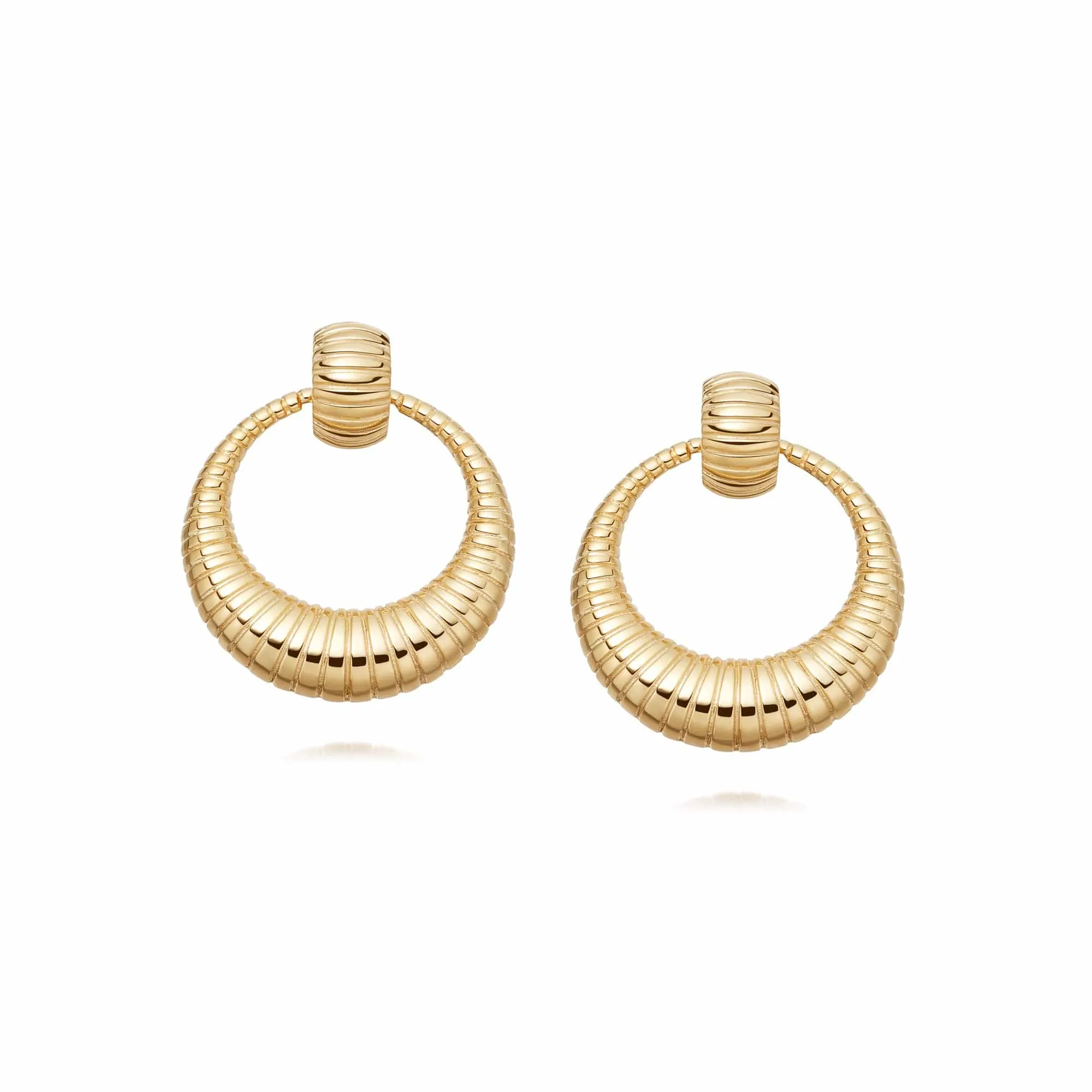 Estée Lalonde Venus Front Facing Hoop Earrings 18Ct Gold Plate