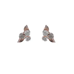 Flower Pedal and the leaf Rose Gold Sterling Silver Earrings