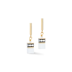 GeoCUBE® Iconic Layer earrings gold-white