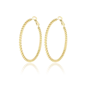 Gold coloured classic hoop earrings