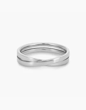 LVC Desirio Cross Wedding Band with Glossy Finish