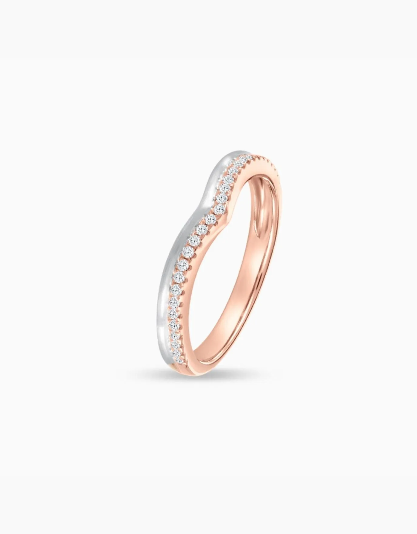 LVC Perfection Amour Wedding Band in Duo Tones with Diamonds