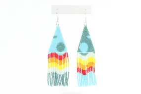 Moon and Waves Beaded Earrings