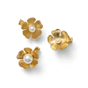 Philippa Pearl Flower Clip Set of 3