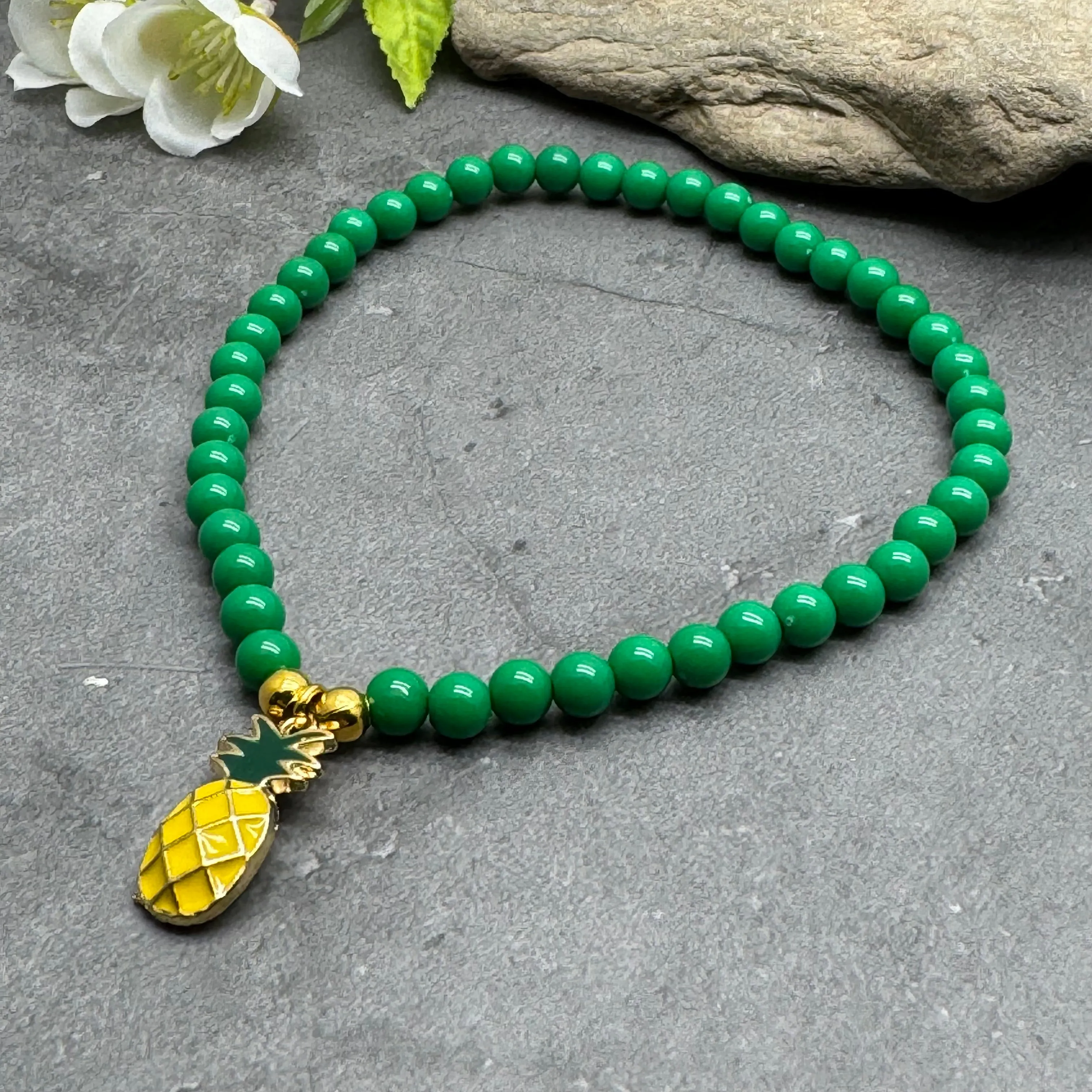 Pineapple Acrylic Bead Anklet - Colour Choice