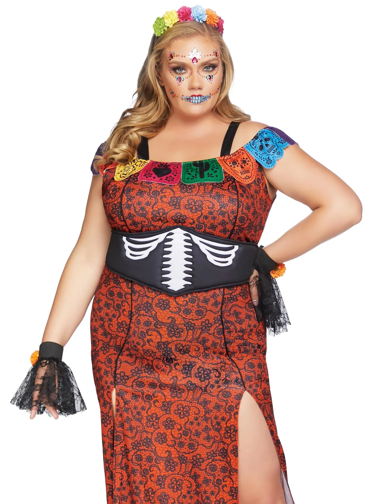 Plus Deluxe Day of the Dead Beauty Costume