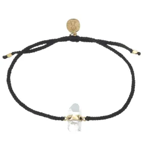 QUARTZ CRYSTAL BRACELET- BLACK - GOLD