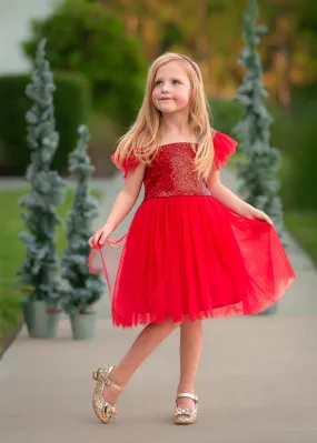 RED SPARKLE TUTU DRESS ! READY TO SHIP