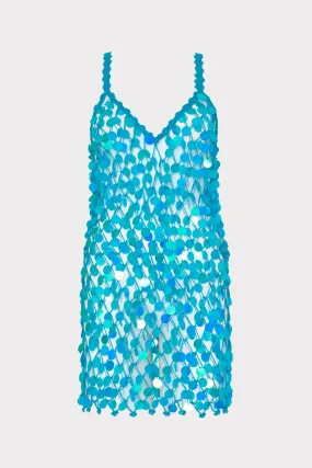 Sequin Crochet Mini Sleeveless Dress