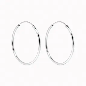 Silver Hoop Earrings 30mm - Rebecca