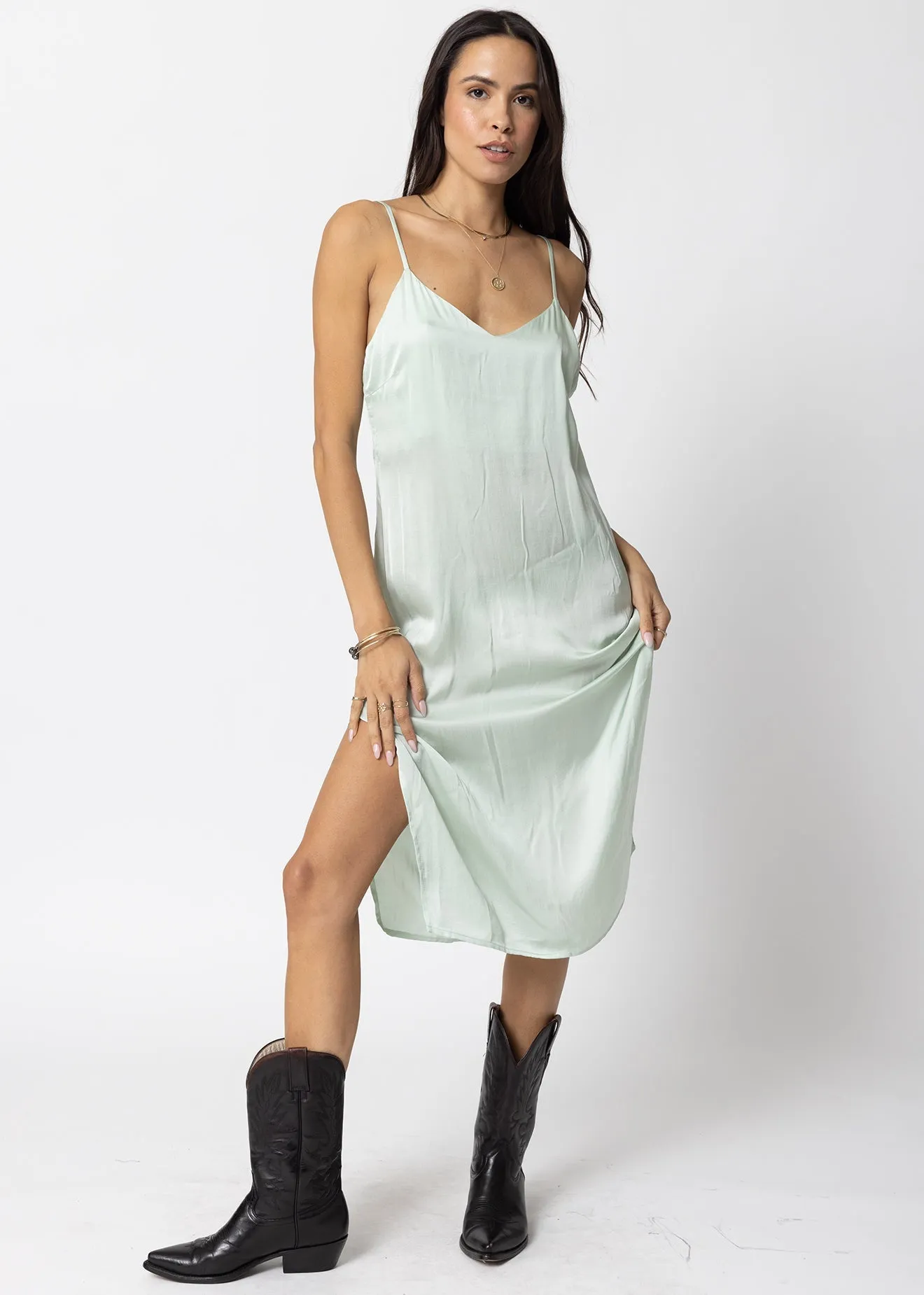 THE SILKY SLIP MIDI DRESS