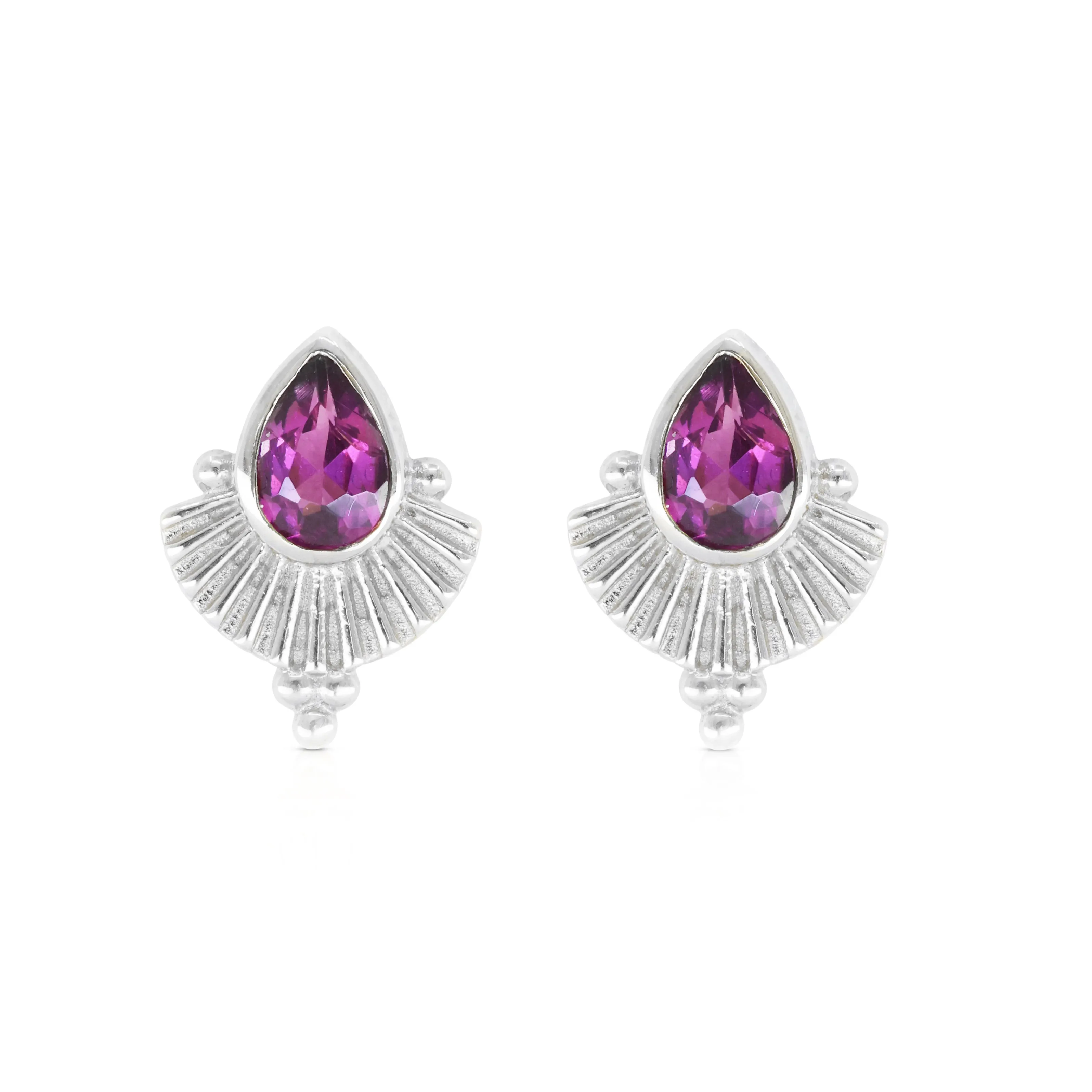 Venus Rhodolite Silver Earrings